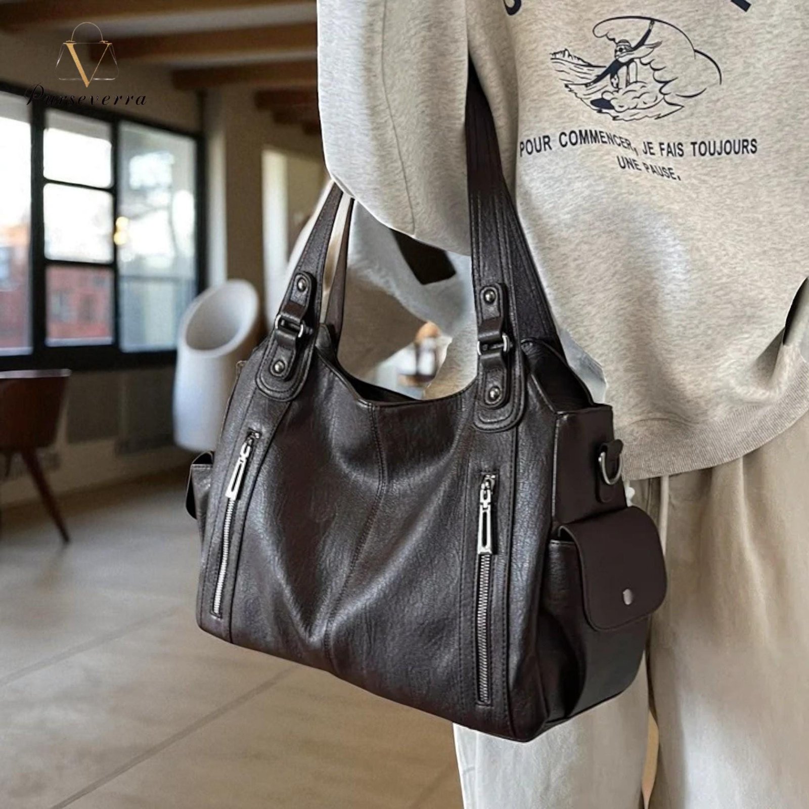 black pu leather shoulder bag | stylish crossbody purse | soft everyday handbag for women black pu leather shoulder bag | stylish crossbody purse | soft everyday handbag for women
