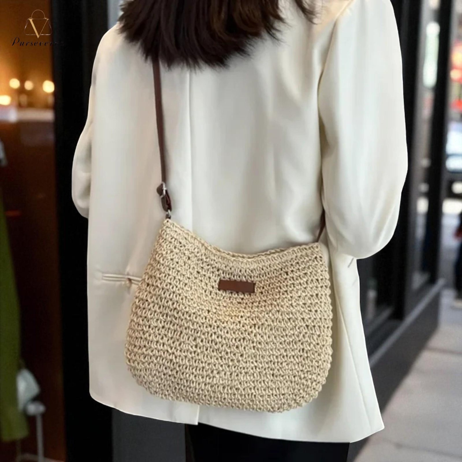 woven straw crossbody bag: summer beach satchel woven straw crossbody bag: summer beach satchel
