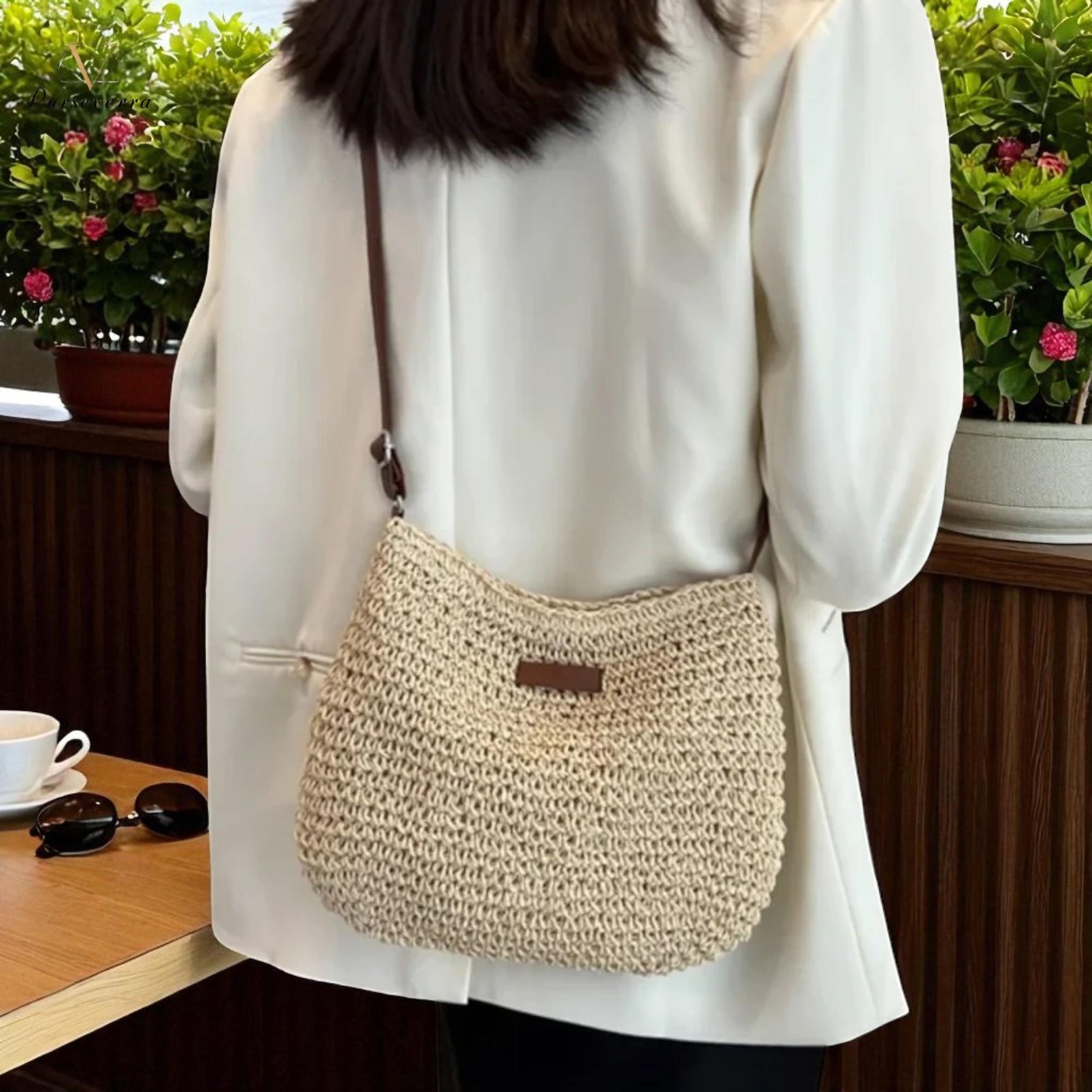 woven straw crossbody bag: summer beach satchel woven straw crossbody bag: summer beach satchel