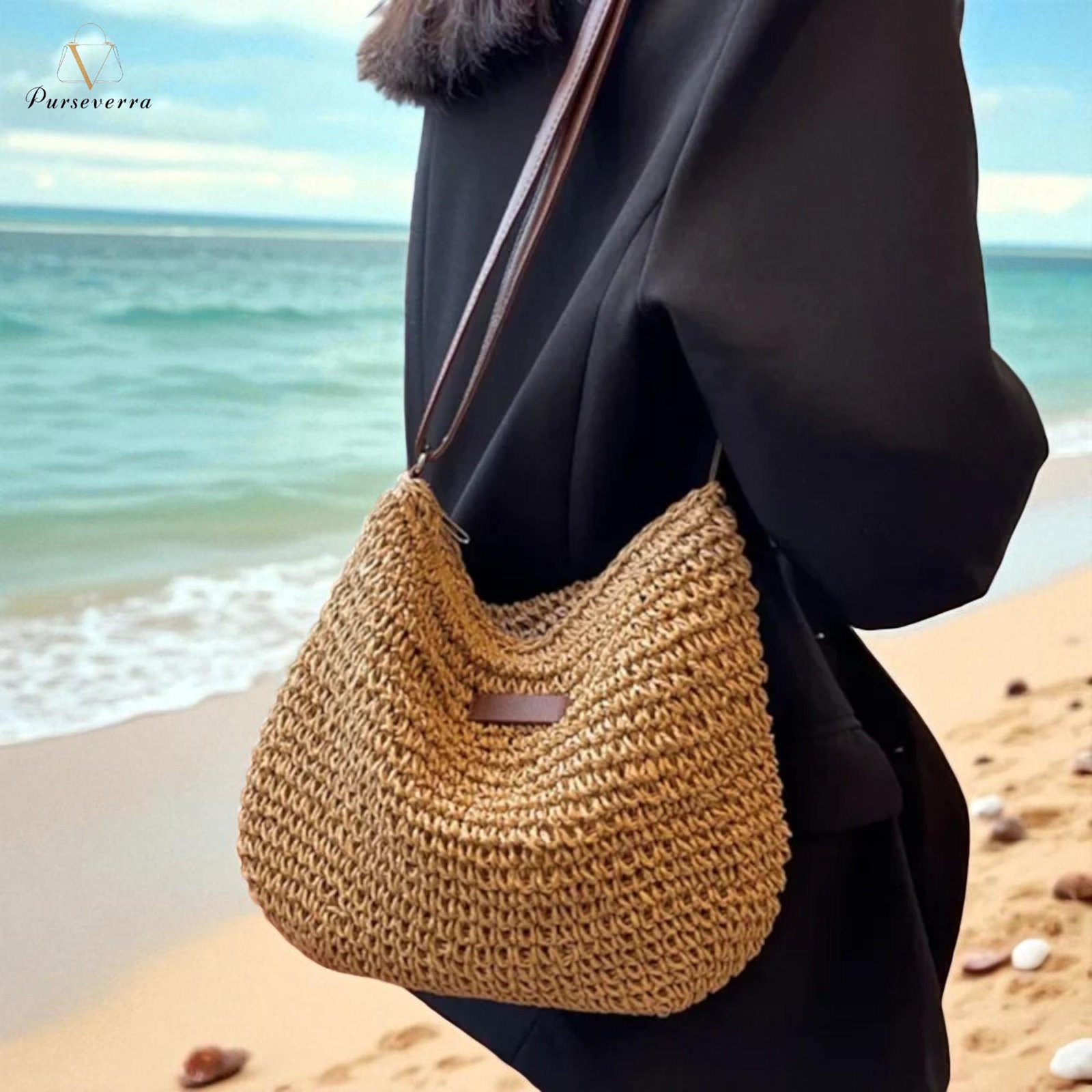 woven straw crossbody bag: summer beach satchel woven straw crossbody bag: summer beach satchel