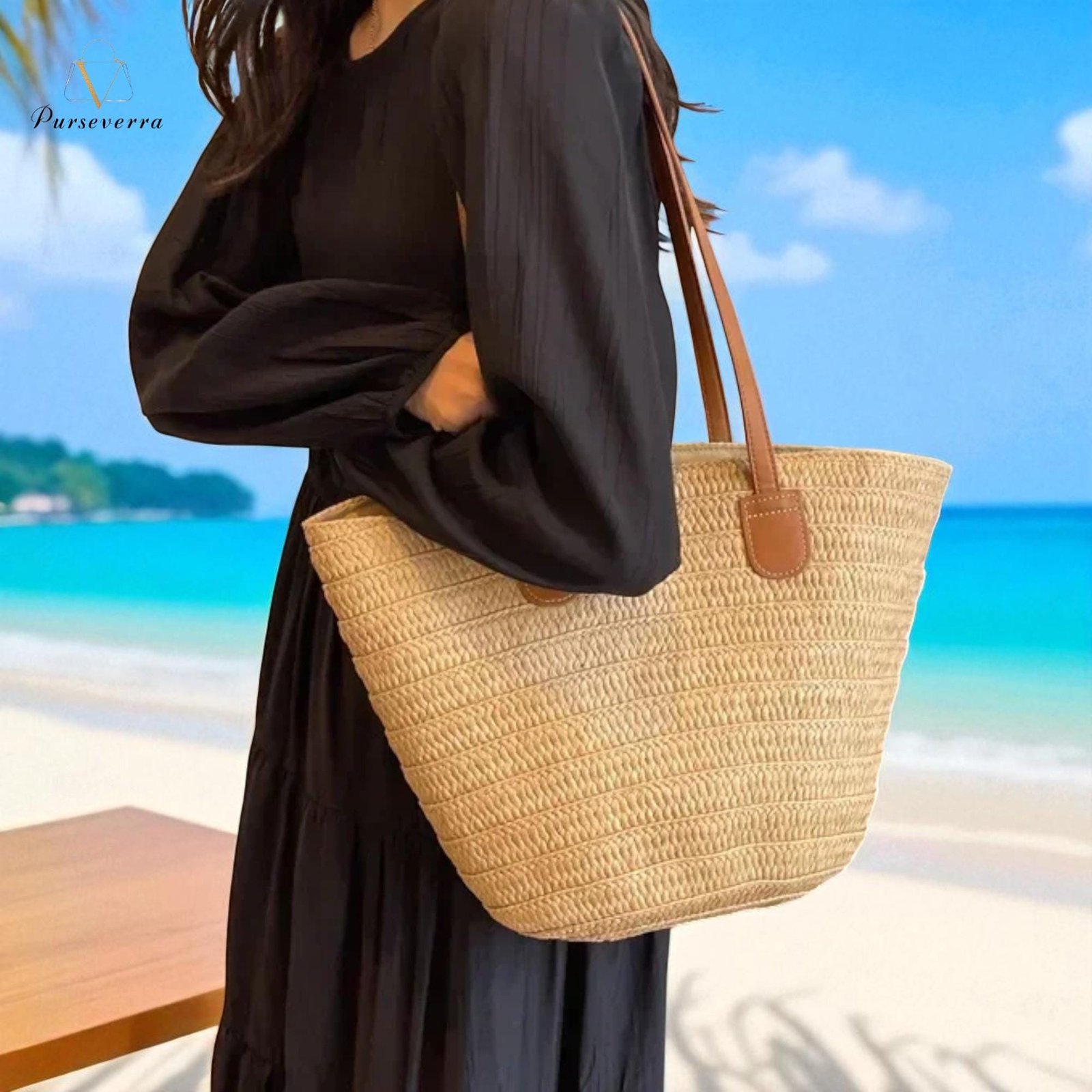 straw crossbody shoulder bag: casual travel handbag with zipper straw crossbody shoulder bag: casual travel handbag with zipper
