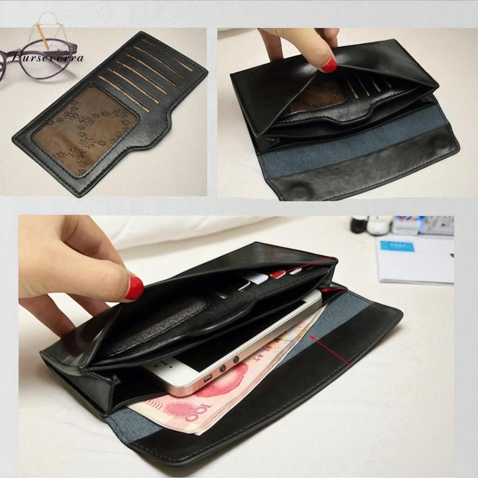 genuine leather women's wallet: cowhide clutch, card holder & purse genuine leather women's wallet: cowhide clutch, card holder & purse