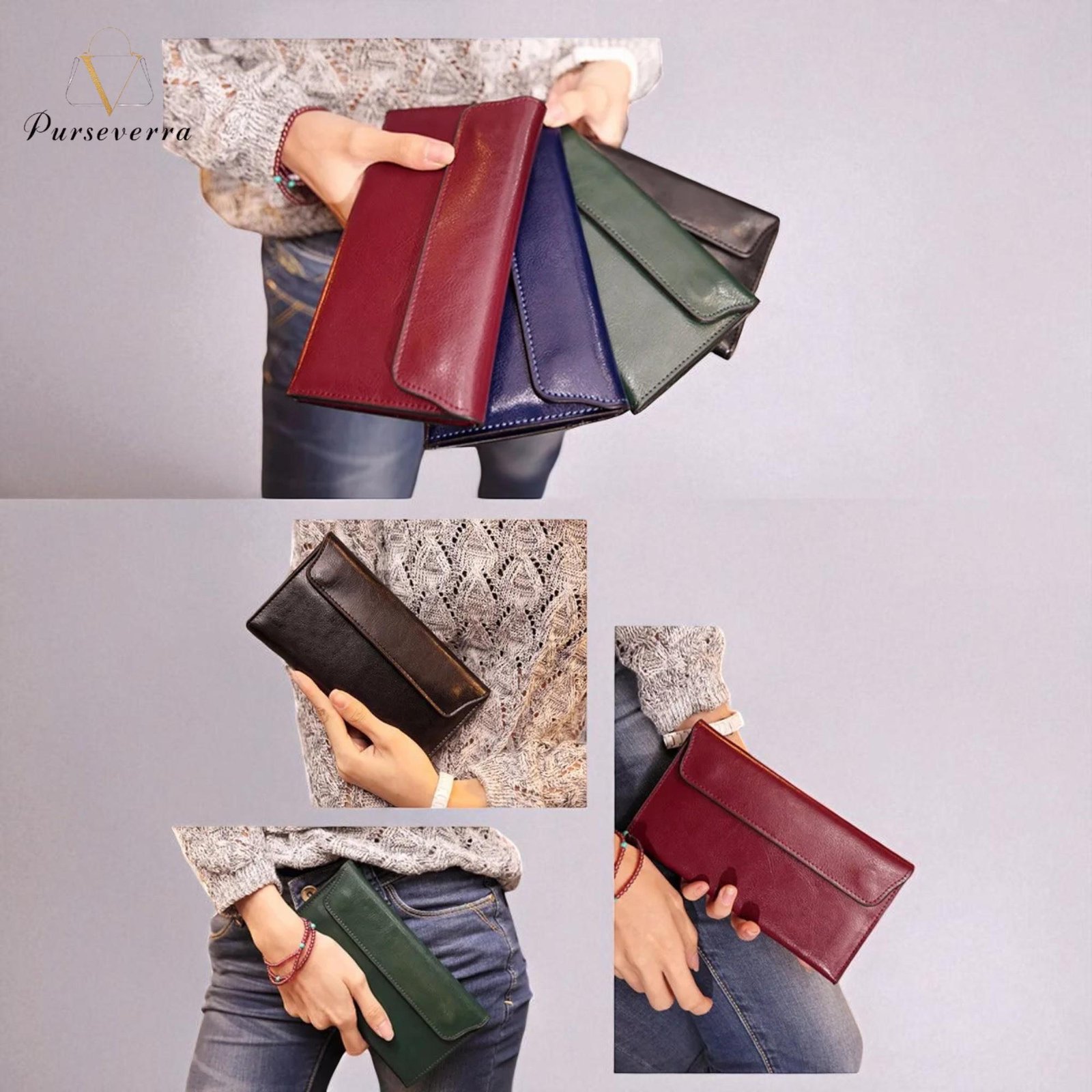 genuine leather women's wallet: cowhide clutch, card holder & purse genuine leather women's wallet: cowhide clutch, card holder & purse