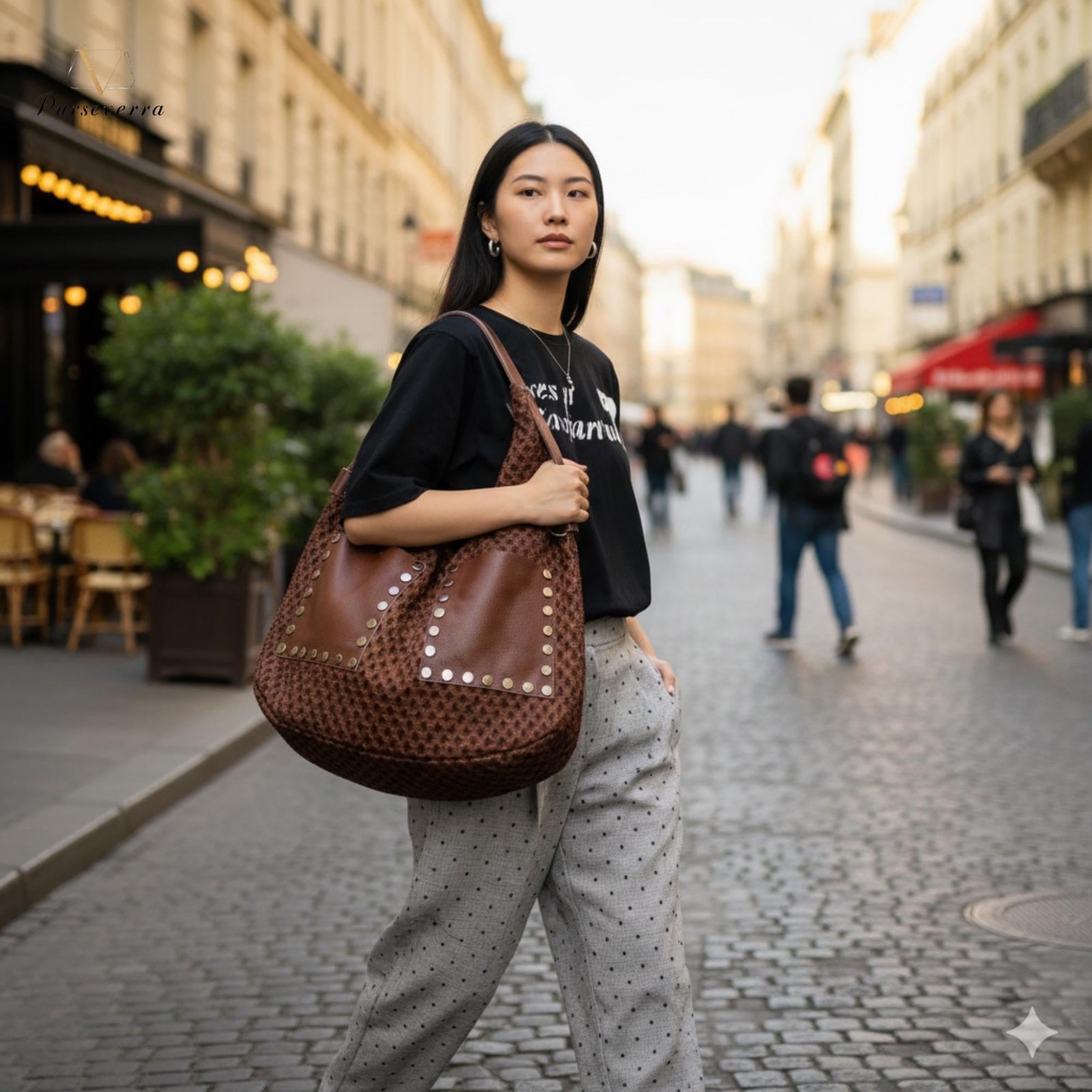 handmade leather shoulder bag: large brown sling tote, travel handbag handmade leather shoulder bag: large brown sling tote, travel handbag