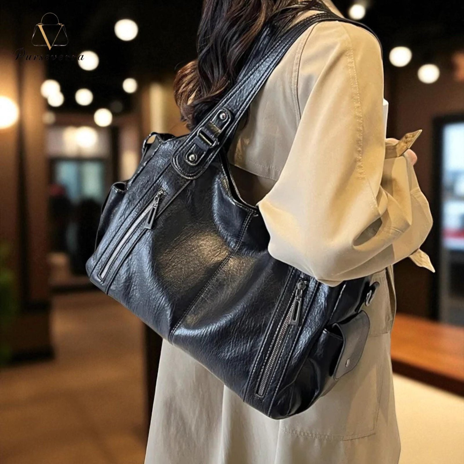 black pu leather shoulder bag | stylish crossbody purse | soft everyday handbag for women black pu leather shoulder bag | stylish crossbody purse | soft everyday handbag for women