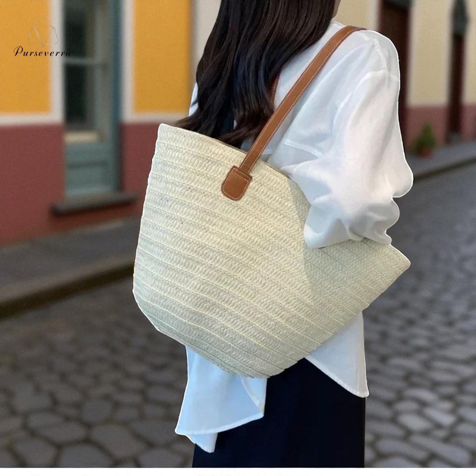 straw crossbody shoulder bag: casual travel handbag with zipper straw crossbody shoulder bag: casual travel handbag with zipper