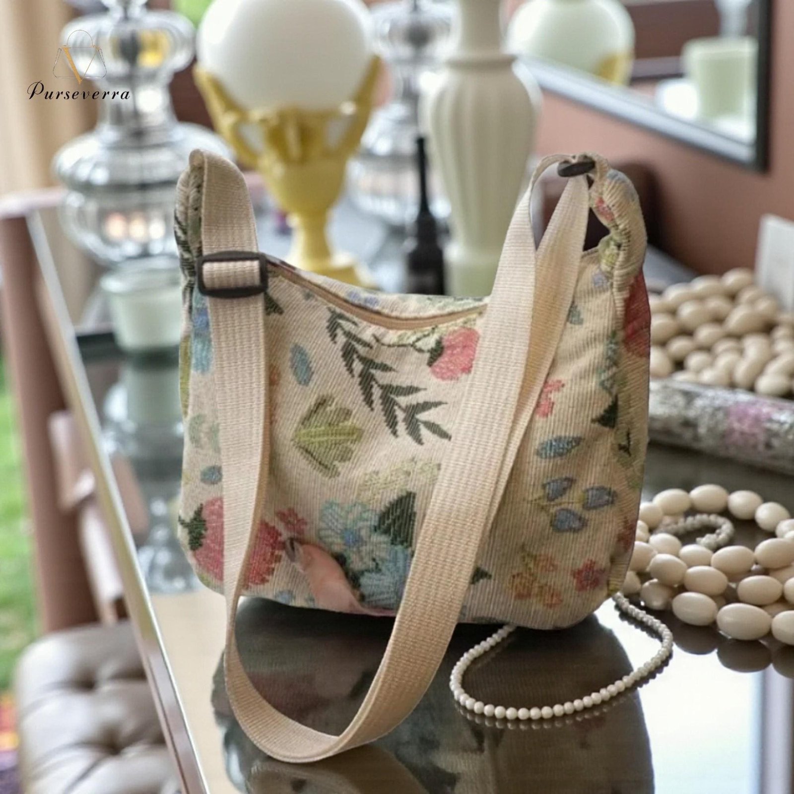 floral embroidered canvas shoulder bag, handmade half moon purse, casual flower handbag for women, travel & everyday bag floral embroidered canvas shoulder bag, handmade half moon purse, casual flower handbag for women, travel & everyday bag