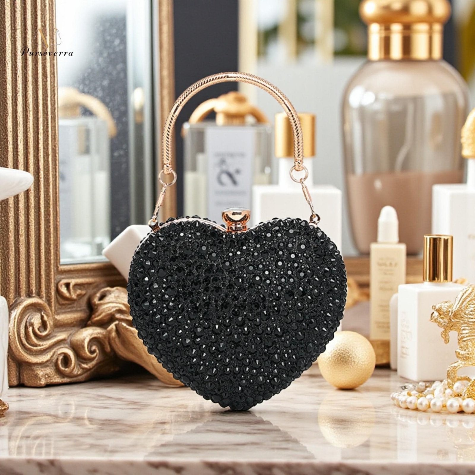 heart shape clutch bag for women | rhinestone metal purse, bridal party handbag, wedding clutch, evening bag, gift for her heart shape clutch bag for women | rhinestone metal purse, bridal party handbag, wedding clutch, evening bag, gift for her