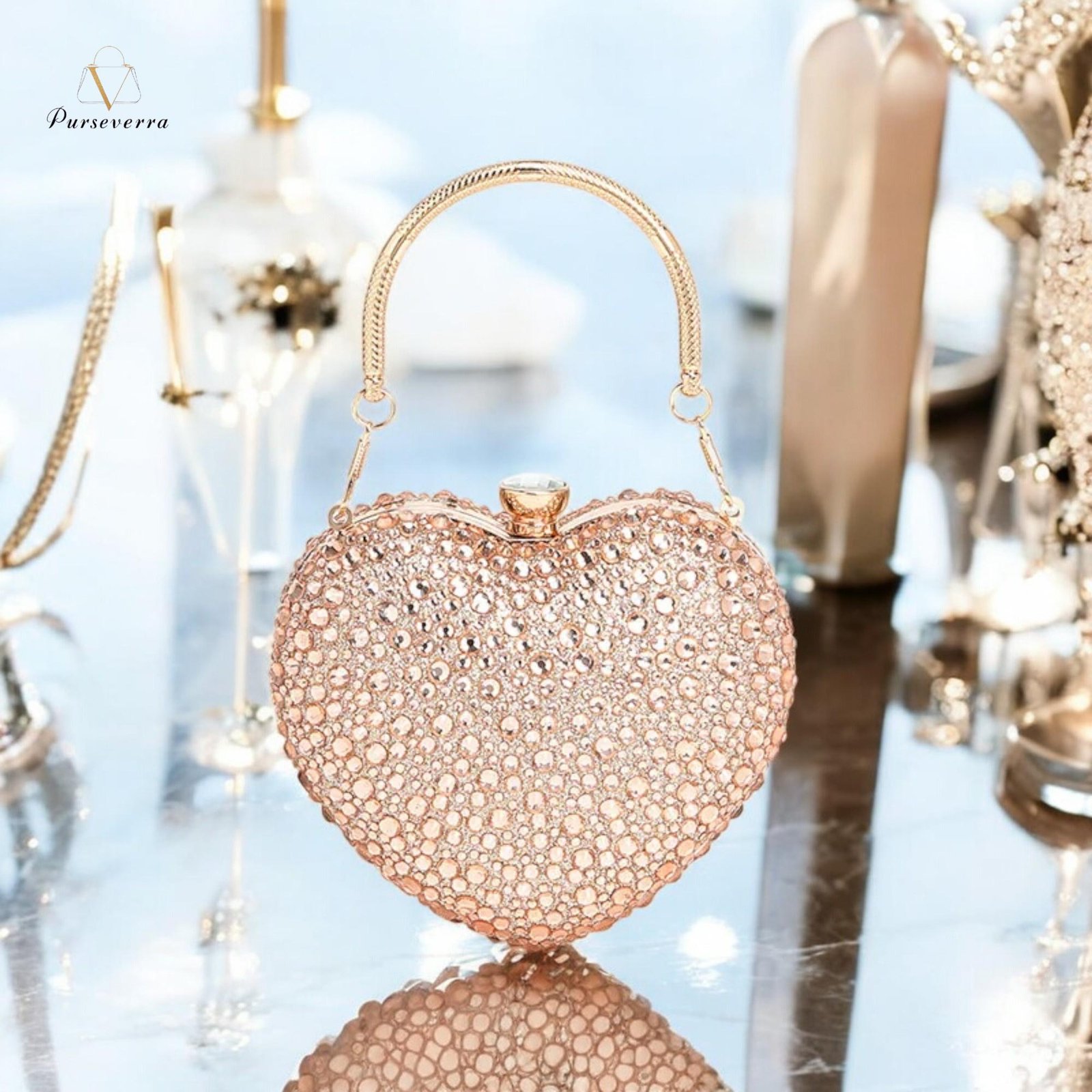 heart shape clutch bag for women | rhinestone metal purse, bridal party handbag, wedding clutch, evening bag, gift for her heart shape clutch bag for women | rhinestone metal purse, bridal party handbag, wedding clutch, evening bag, gift for her
