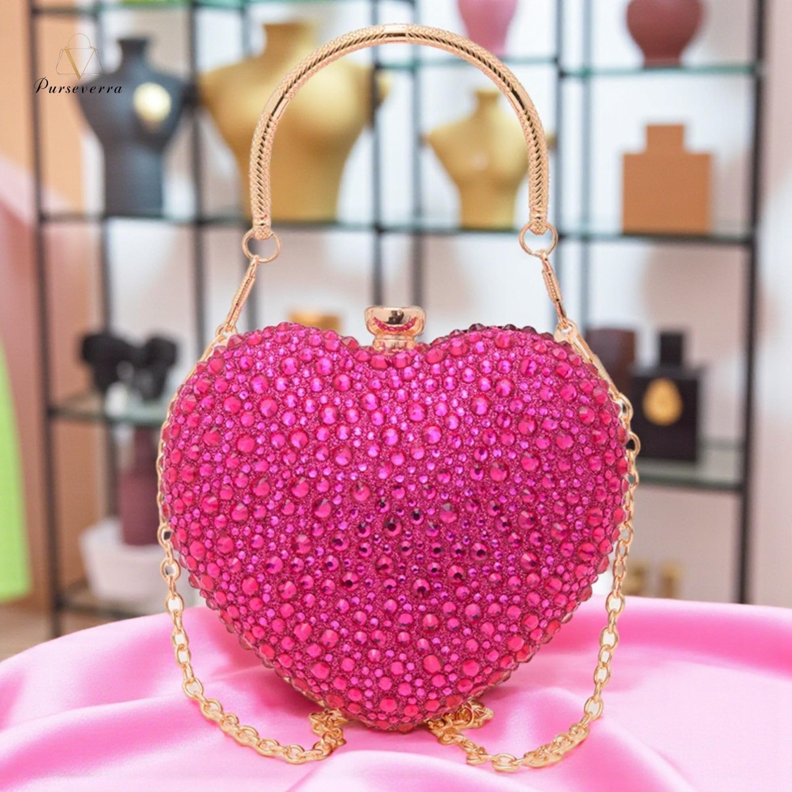 heart shape clutch bag for women | rhinestone metal purse, bridal party handbag, wedding clutch, evening bag, gift for her heart shape clutch bag for women | rhinestone metal purse, bridal party handbag, wedding clutch, evening bag, gift for her