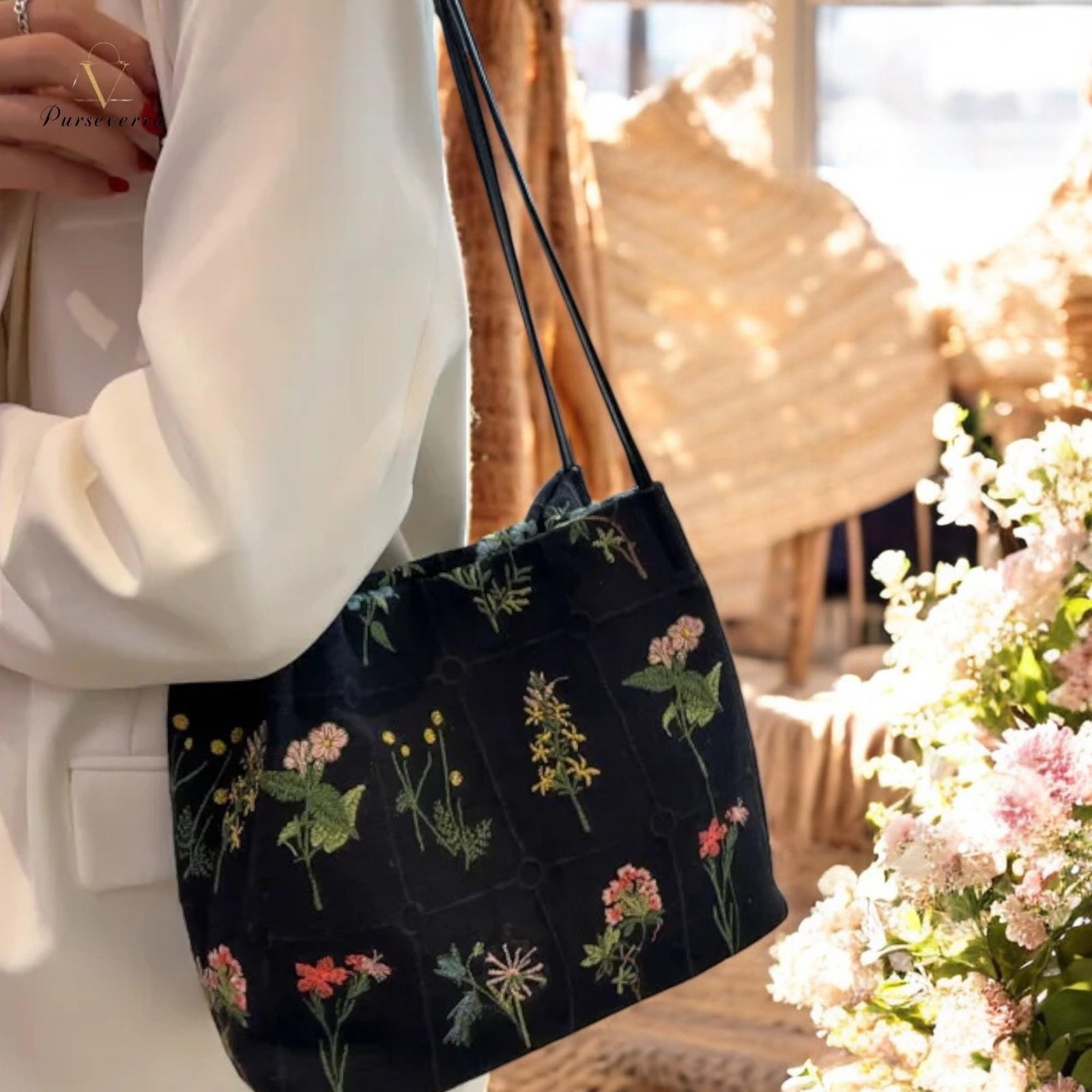 floral embroidered shoulder bag | canvas tote handbag, boho travel purse, hand embroidery bag for women, everyday work bag gift for her floral embroidered shoulder bag | canvas tote handbag, boho travel purse, hand embroidery bag for women, everyday work bag gift for her