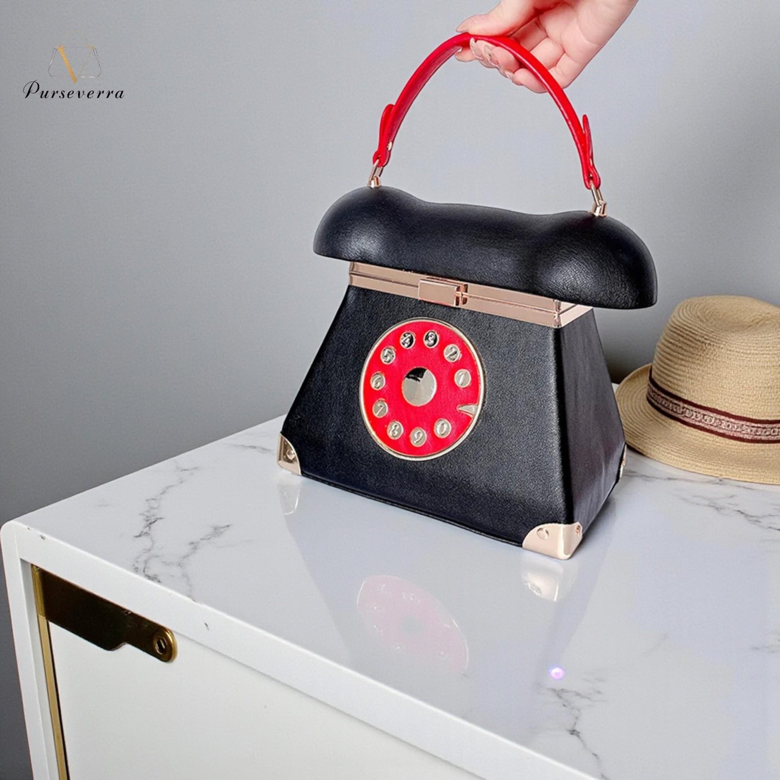 vintage telephone leather handbag | retro phone bag for women | quirky patent leather shoulder purse | unique fashion gift vintage telephone leather handbag | retro phone bag for women | quirky patent leather shoulder purse | unique fashion gift