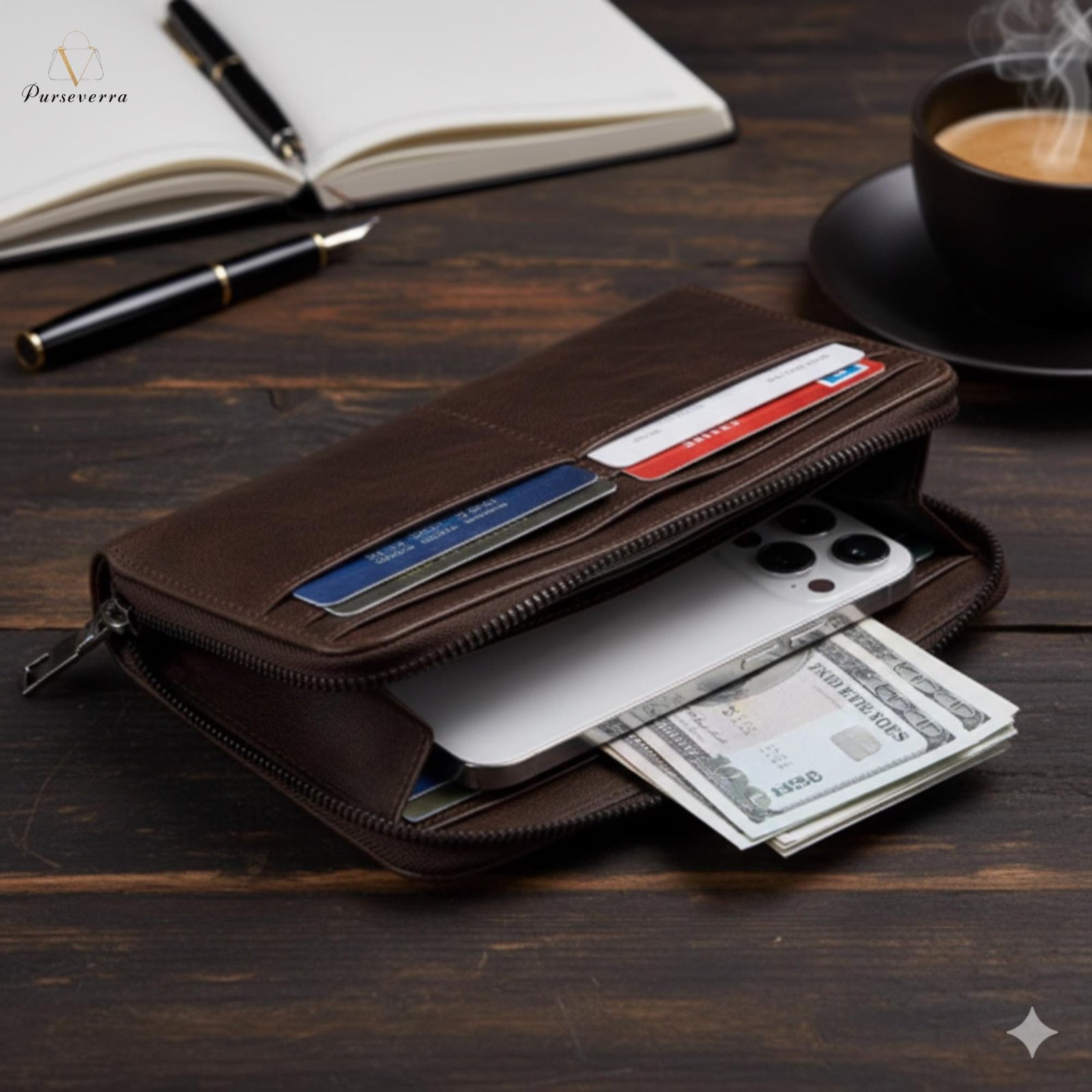 men’s long leather wallet – slim pvc wallet with card holder, coin pocket & phone slot, vintage long wallet gift for him, christmas gift men’s long leather wallet – slim pvc wallet with card holder, coin pocket & phone slot, vintage long wallet gift for him, christmas gift
